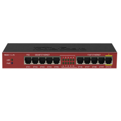 Routeres de Mikrotik RB2011IL-IN 18W AR9344 5 Gigabit Ethernet